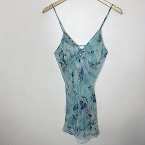 Marilyn Monroe By Warners Sheer Blue Floral Fairycore Chemise Womens Medium